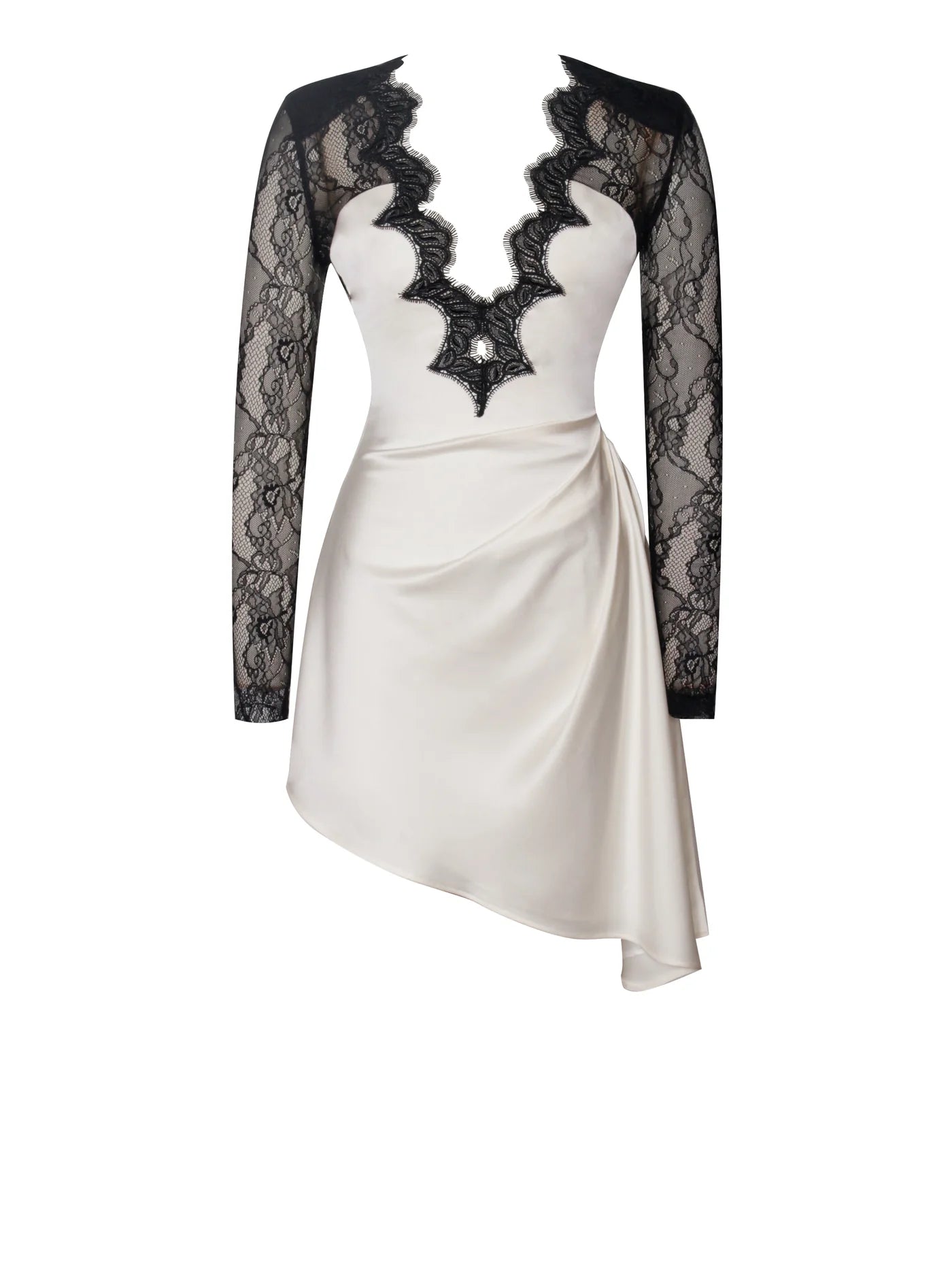 CAMILA SLEEVE WITHE AND BLACK DRESS