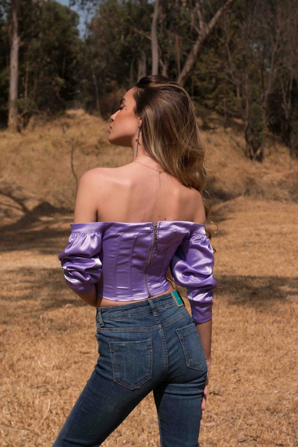 LAVENDER SATIN TOP