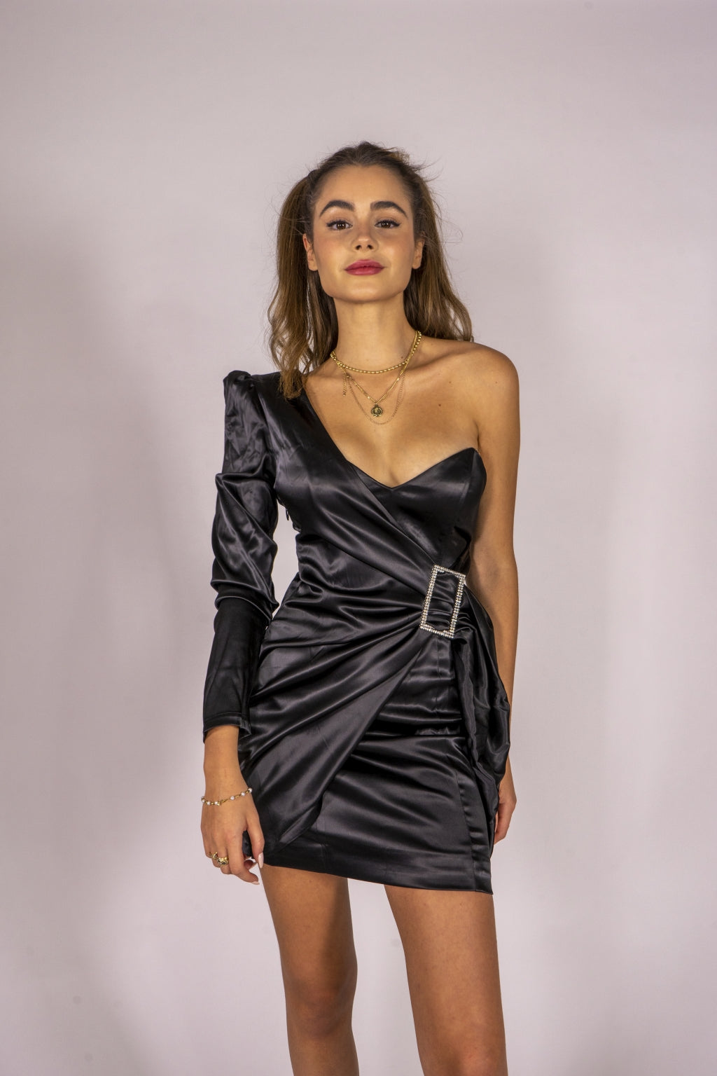 ONE SHOULDER MINI DRESS