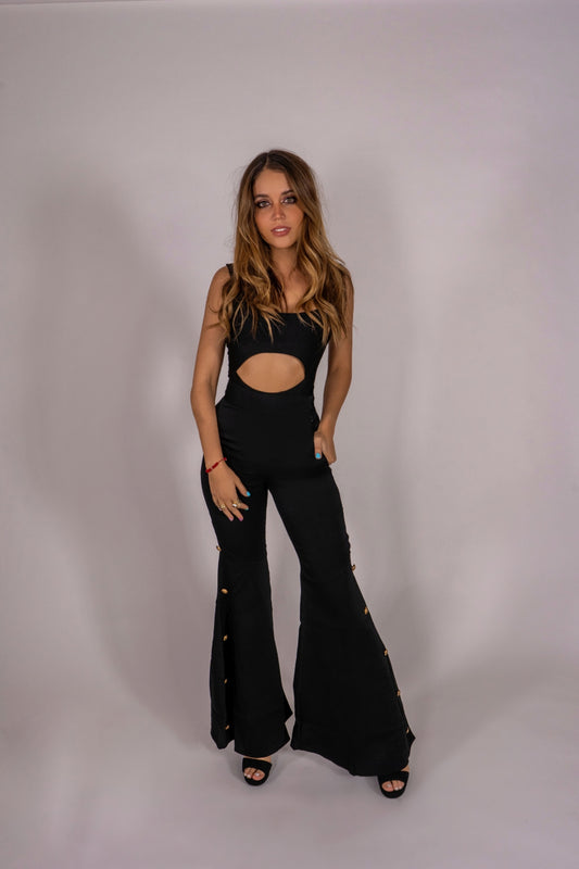 FLARED TROUSERS GOLDEN BUTTONS