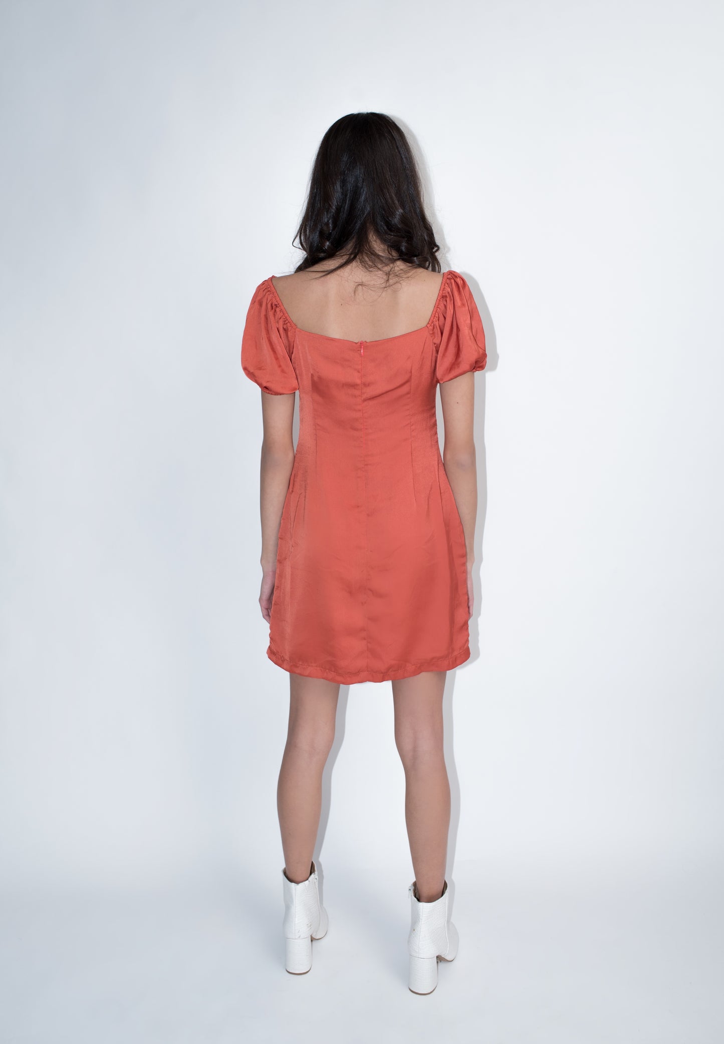 BUTTON SATIN SLIP DRESS