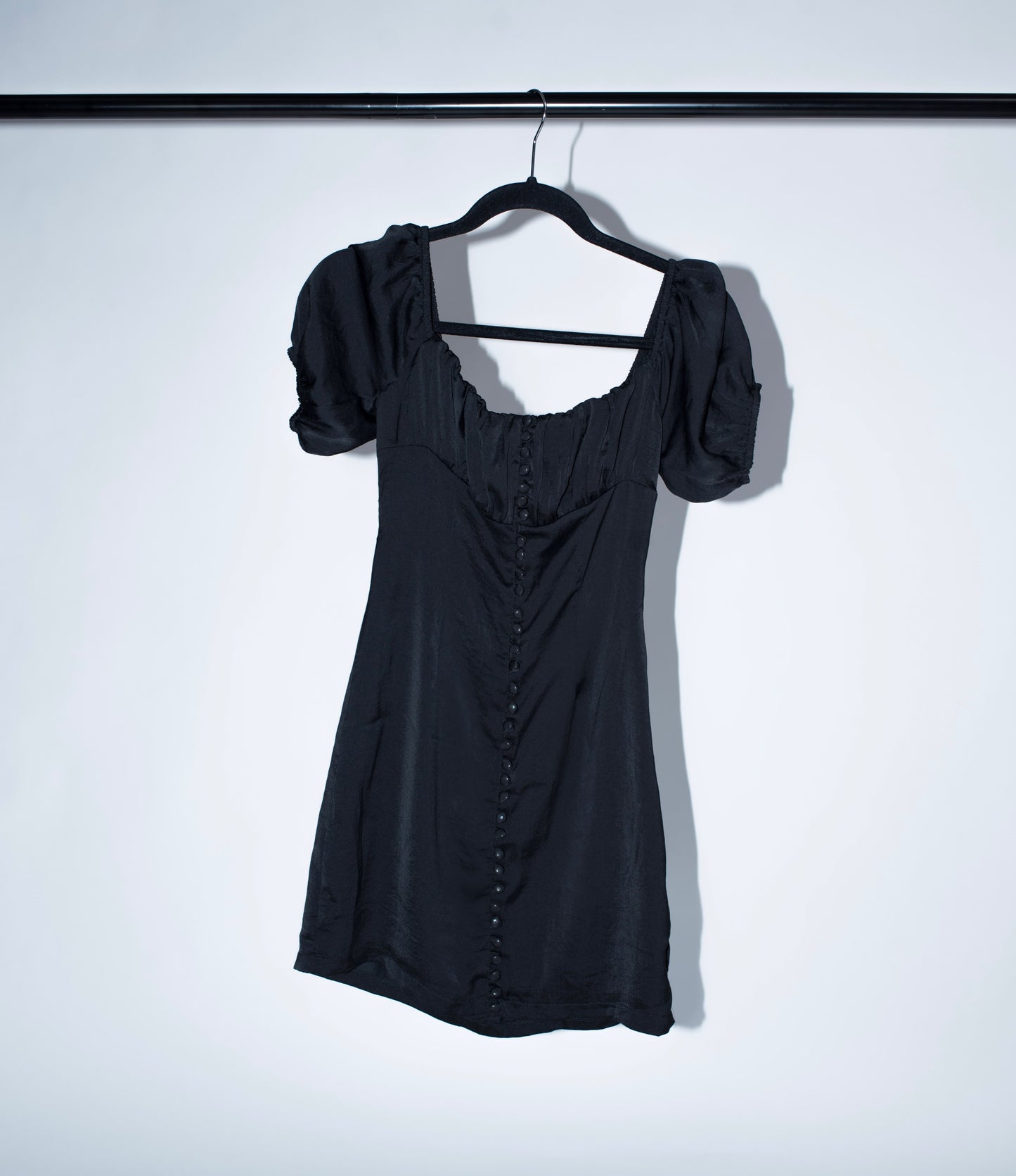 BUTTON SATIN SLIP DRESS