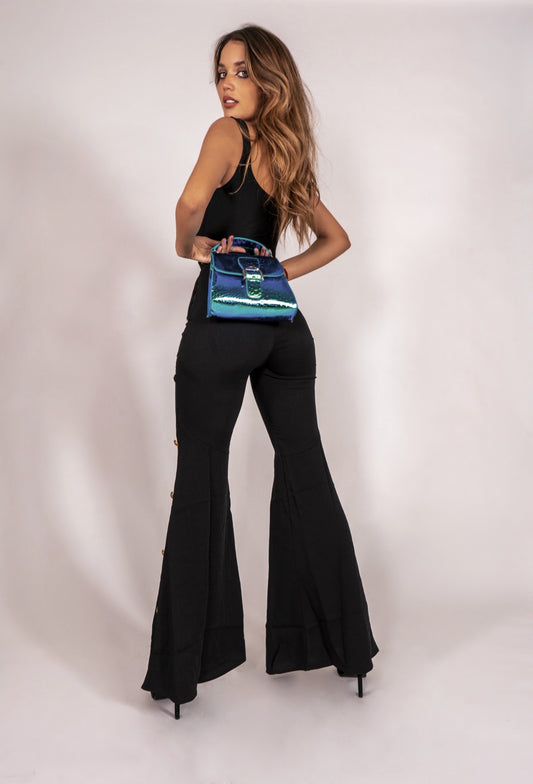 FLARED TROUSERS GOLDEN BUTTONS