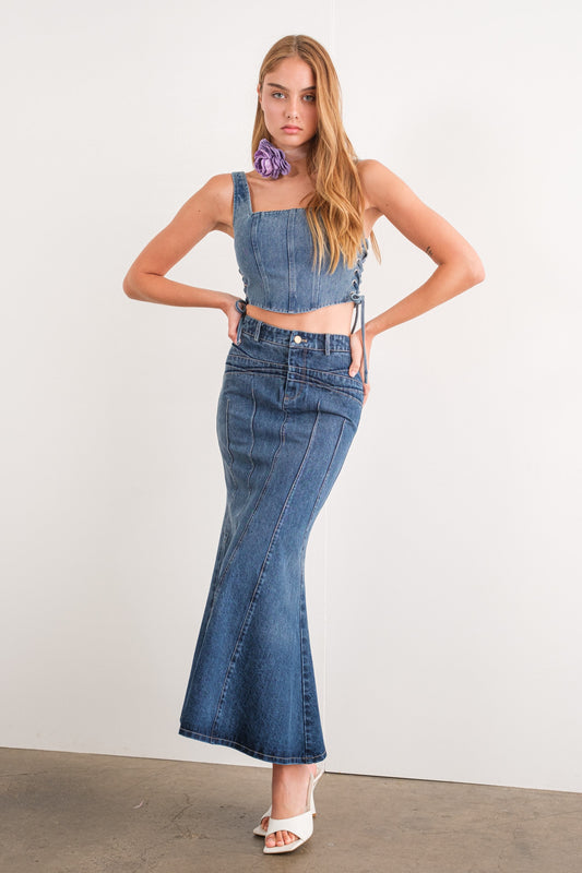 CARMINA DENIM MAXI SKIRT
