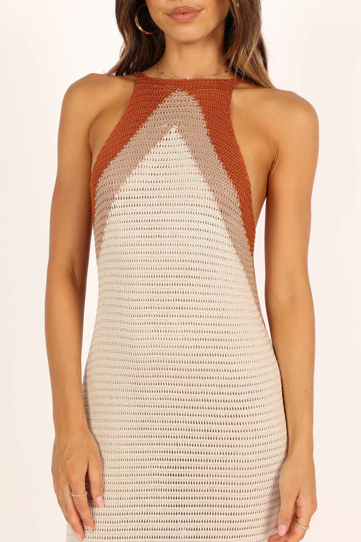 CORAL CROCHET DRESS